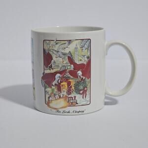 Vintage 1987 Twelve Days of Christmas Mug – 10 Falcons, 11 Owls, 12 Woodpeckers